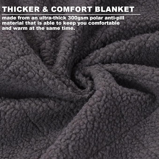 Camping Blanket,Cold Weather Warm Outdoor Blanket,Windproof Triple Layers Warm Comfy Foldable for Camping,Traveling, Stadium, Hiking, Picnics,Machine Washable 76.3"x 56.6"