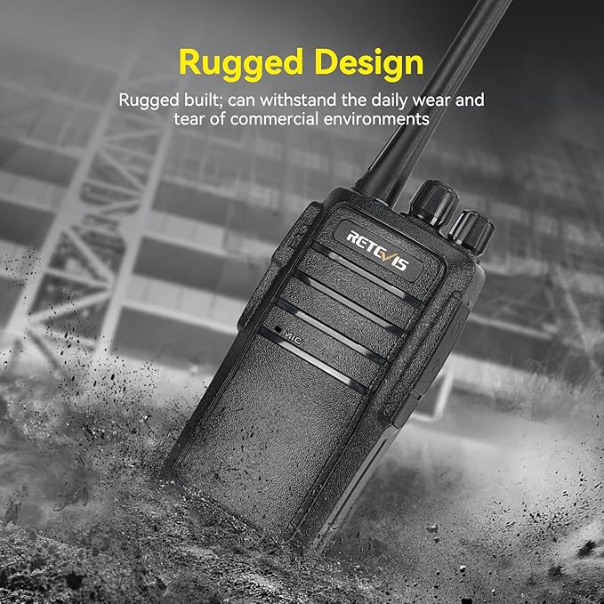 Retevis RT21 2 Way Radio Long Range, Walkie Talkies for Adults, Heavy Duty Rechargeable Two Way Radios with Six-Way Charger, for Manufacturing Education(6 Pack)