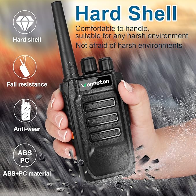 walkie talkies for Adults Long Range,One-Key decoding Copy Frequency,walkie Talkie Compatible with Most Portable Handle Two Way radios 205 Privacy Codes, VOX, Scan, programmable(4 Pack)