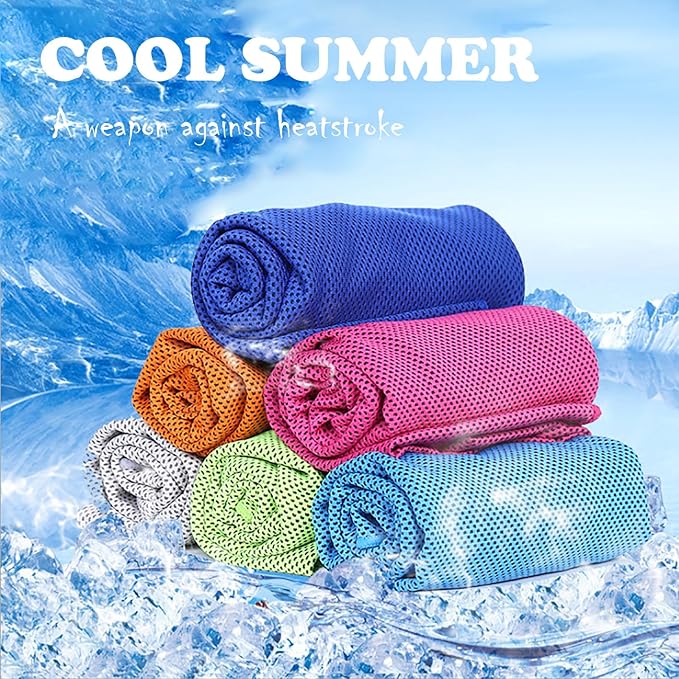 Peicees 20 Pack Microfiber Neck Cooling Towels Sports Sweat Towels Sweat Headband for Travel Beach Swimming Camping Climbing Gym Yoga Workout Backpacking, Orange