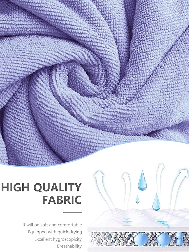 Surf Poncho Hooded Changing Towel Swim Robe with Zipper Plus Size Terry Cloth Swim Cover Up for Adults Men Women Towel Poncho Hoodie Surfing Accessories(Black) (Purple)