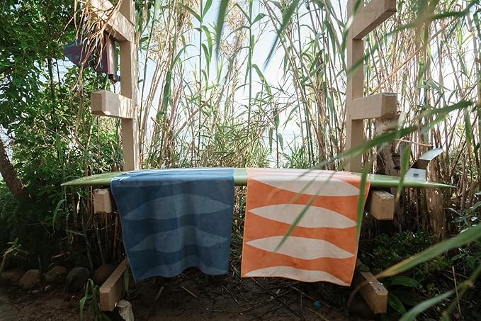 Nomadix Original Towel - Perfect for Beach, Pool, Travel, Camping, Yoga - Made with Recycled Materials - Super Absorbent - Sand Resistant - MCM Orange - 72.5x30