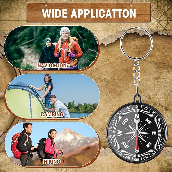 Soaoo 302 Pcs Mini Compass Set,Wedding Favors Set Compass Souvenir Present Nautical with Kraft Tags and White Organza Bag for Guests Birthday Wedding Nautical Travel Party Souvenir Gift Favors