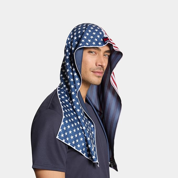 MISSION Cooling Hoodie Towel- Hood Towel, Evaporative Cool Technology, Cools Instantly When Wet, UPF 50 Sun Protection, Contours Your Head to Stay in Place, Great for Sports, Fitness, Gym