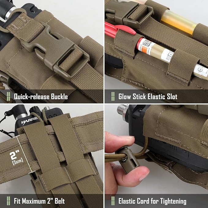 Tactical Radio Holster, Molle Radio Pouch Radio Holder of Single-Handed Operation for Duty Belt Vest Compatible with PRC 152/148 Mainstream Military Intercom Models