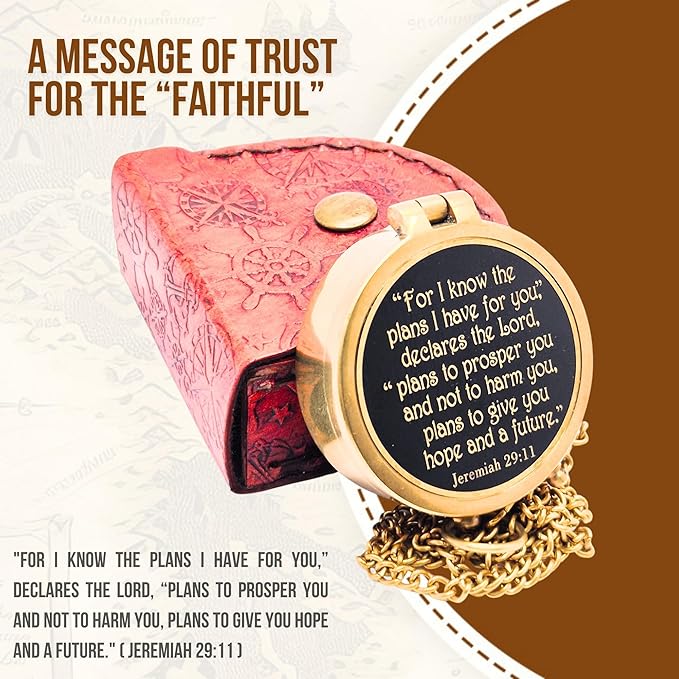Brass Compass, Birthday Christmas Graduation Day Gift for Teenage Boys Girls Men Women
