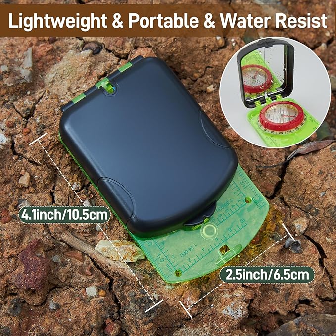 Sportneer Compass Hiking Survival Compass with Mirror Orienteering Compass Boy Scout Compass for Kids Gifts Hiking Camping Backpacking Map Navigation