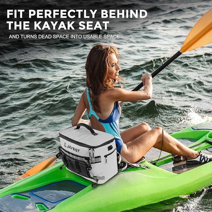 Kayak Cooler Behind Seat - Waterproof Cooler Bag Compatible with Lawn-Chair Seat Kayak,Kayak Accessories Camping Cooler, Portable Ice Chest for Fishing, Beach,Picnic, Trips