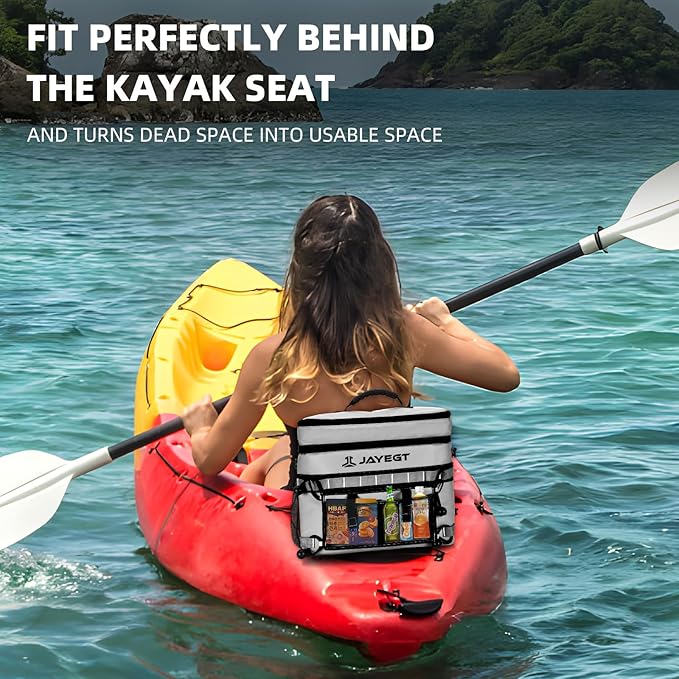 Kayak Cooler Behind Seat - Waterproof Cooler Bag Compatible with Lawn-Chair Seat Kayak,Kayak Accessories Camping Cooler, Portable Ice Chest for Fishing, Beach,Picnic, Trips