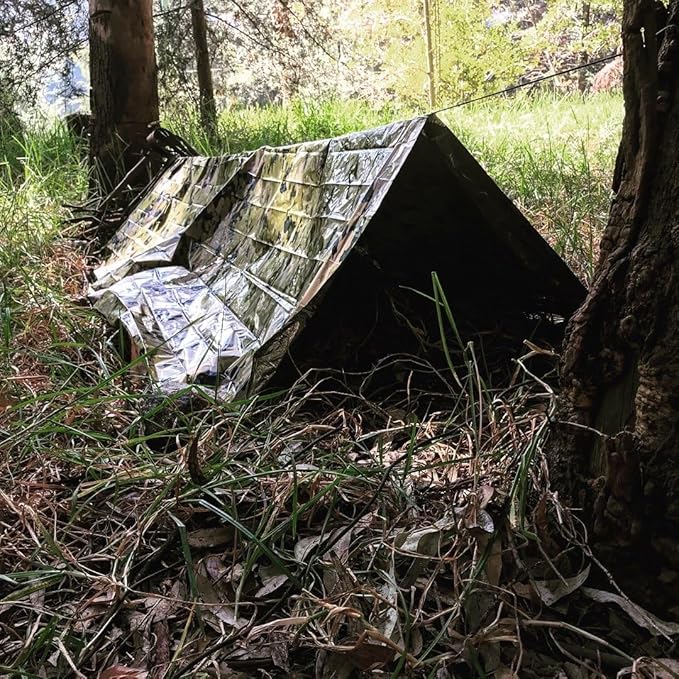 TITAN Survival XL Emergency Mylar Camo Survival Blankets, 5-Pack (SHROWD® Woodland CAMO)