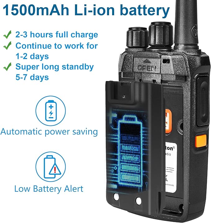 walkie talkies for Adults Long Range,One-Key decoding Copy Frequency,walkie Talkie Compatible with Most Portable Handle Two Way radios 205 Privacy Codes, VOX, Scan, programmable(4 Pack)