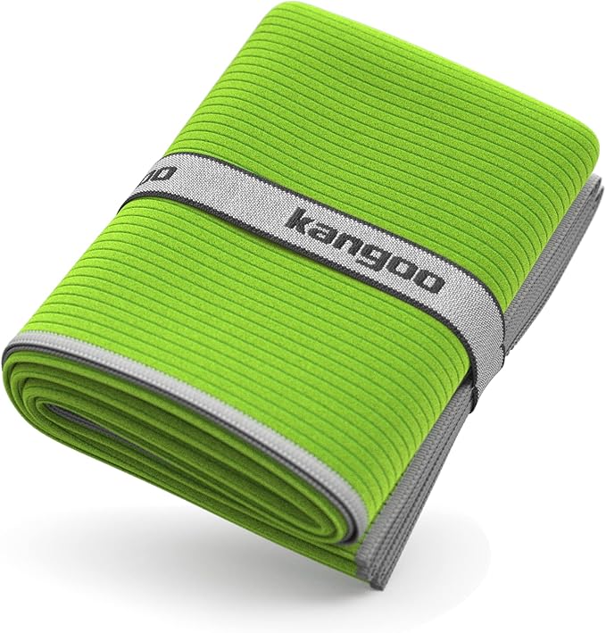 Kangoo Ribbed Microfiber Towel – Super Absorbent and Quick Dry, Suitable for Travel, Beach, Camping, Gym, Pool, Yoga (Green)