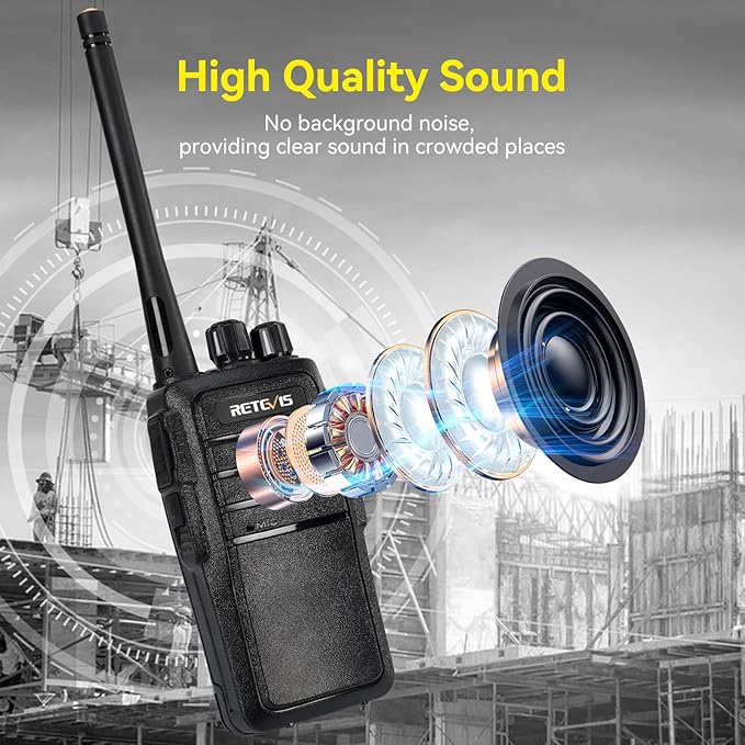 Retevis RT21 2 Way Radio Long Range, Walkie Talkies for Adults, Heavy Duty Rechargeable Two Way Radios with Six-Way Charger, for Manufacturing Education(6 Pack)