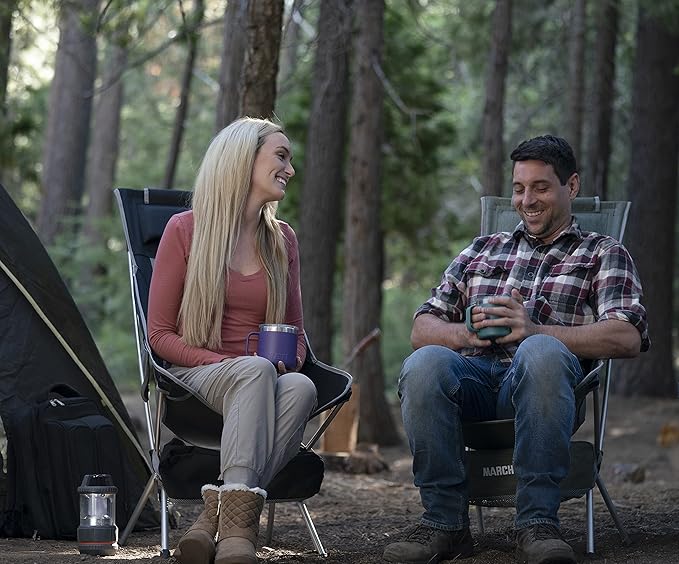 MARCHWAY Lightweight Folding High Back Camping Chair with Headrest, Portable Compact for Outdoor Camp, Travel, Picnic, Festival, Hiking, Backpacking (Highback Green)