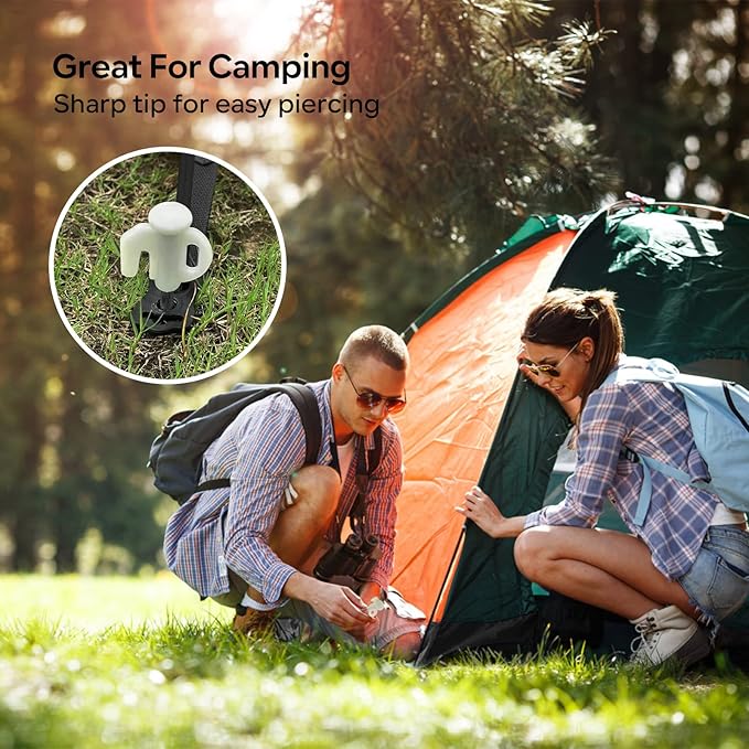 KOMCLUB 20PCS Tent Stakes Heavy Duty Tent Pegs Metal Tent Pegs Canopy Stakes Ground Stakes Spike Steaks for Outdoor Camping Tents Garden Canopies Grassland with Storage Bag