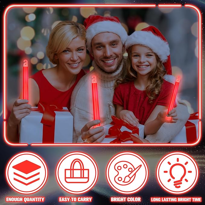 Sotiff 96 Pcs 6 Inch Large Bright Glow Sticks Light Sticks Halloween Favors Emergency Chem Sticks Cheer Stick for Party Activities Birthday Wedding Concerts Halloween Decor