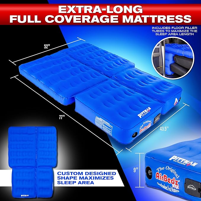 Pittman - Ford Bronco Air Mattress with Built in Pump - SUV Air Mattress Camping Bed - Custom Fit Ultimate Bronco Accessories - Inflatable Bed Designed for Bronco Camping