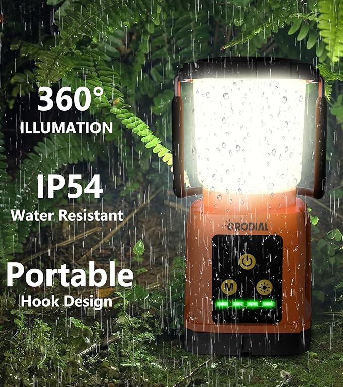 LED Camping Lantern Rechargeable, Camping Essentials 5000mAh Power Bank, Waterproof Camping Tent Light, Lanterns for Power Outages Hurricane Emergency Hiking Outdoor, RGB Mode Light