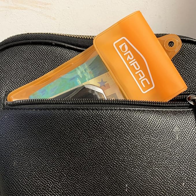 DRIPAC Waterproof Car Key FOB Case Waterproof Wallet Waterproof Holder Pouch For Key ID Badge Credit Card Money(Orange)
