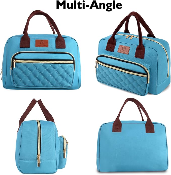 Genteen Lunch Bag for Women,Insulated Adult Lunch Boxes for Women, Reusable Cute Lunch Bags for Work,High Capacity Tote Lunchbox Cooler for Girls Office Travel Picnic School-Teal