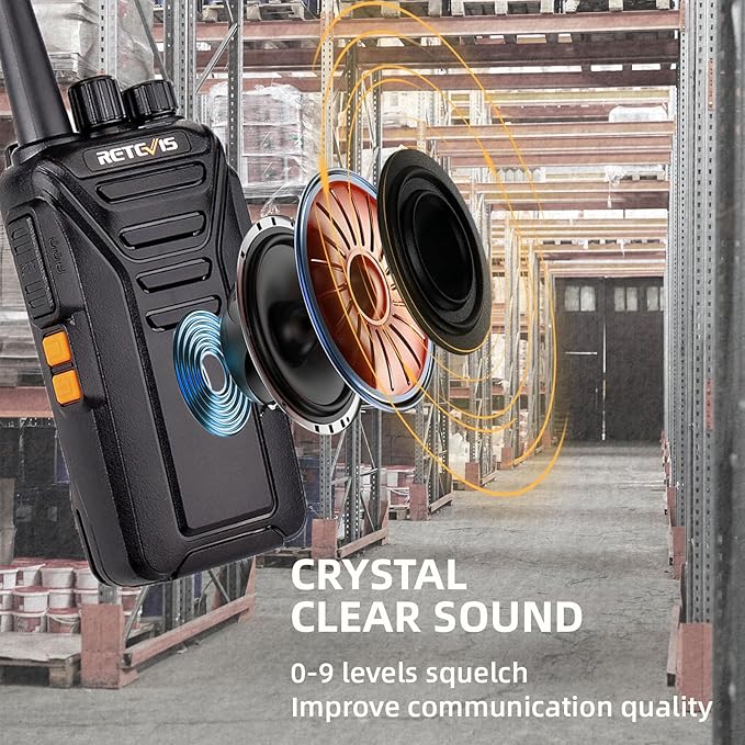 Retevis RT27 Walkie Talkies for Adults, Heavy Duty Two Way Radios, VOX Hands Free, Local Alarm, Rugged 2 Way Radio (6 Pack) with Six-Way Charger, for School Construction Site Manufacturing Restaurant