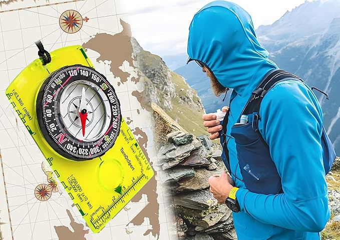 Orienteering Compass Camping Survival Hiking Backpacking Advanced Scout Navigation Compass Best Survival Gifts for Kids Professional Field Compass for Map Reading Hiking Camping Outdoor