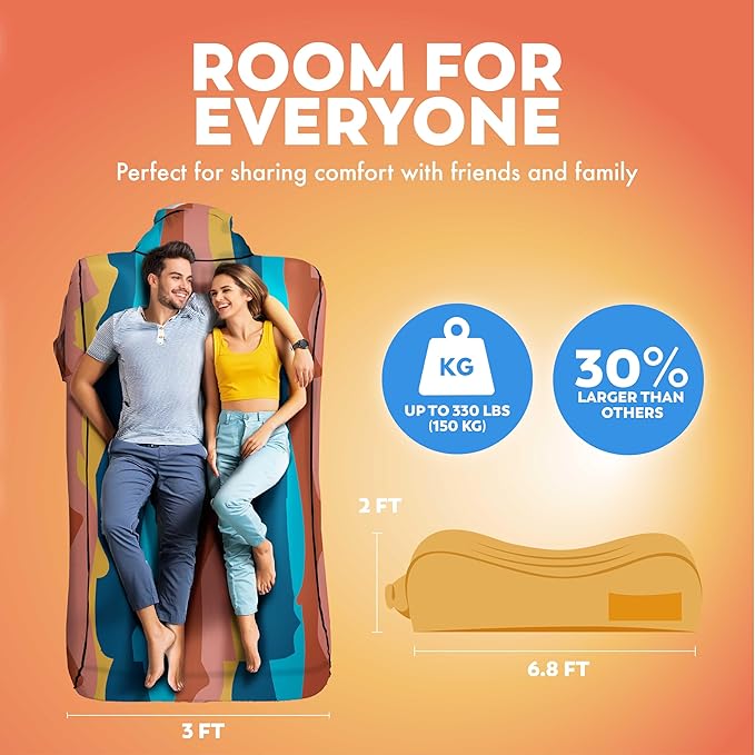 Chillbo Inflatable Couch – Cool Inflatable Chair. Upgrade Your Camping Accessories. Easy Setup is Perfect for Hiking Gear, Beach Chair and Music Festivals.