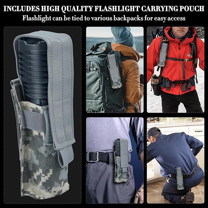 Super Bright Rechargeable Flashlights 2400000 High Lumen, Powerful LED Flashlight, IPX7 Waterproof Floodlight & Spotlight Flashlight 2-in-1 W/5 Modes for Camping, Emergency, Search & Rescue