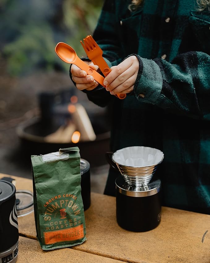 FULL WINDSOR - MAGWARE Magnetic Camping Cutlery Set - Travel Utensils for Camping, Cooking, and Outdoor Dining - Knife, Fork & Spoon - Portable Silverware with Pouch - Black (3 PCS)