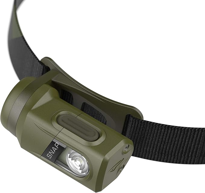 Princeton Tec Snap Headlamp with Dimmable 300 Lumens Maxbright White LEDs, IPX4 Water Resistance and 155 Hour Burn Time, Essential for Hiking, Camping, Hunting, and Safety Preparedness, Green