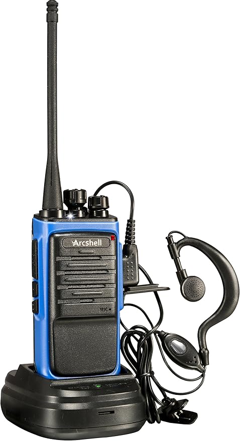 Rechargeable Long Range Two-Way Radios with Earpiece 2 Pack Walkie Talkies Li-ion Battery and Charger Included