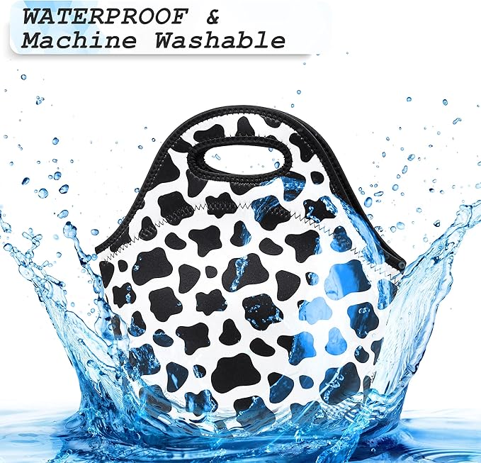 Neoprene Lunch Bags Thermal Insulated Lunch Tote Bag Reusable Washable Neoprene Picnic Bag for Women Men