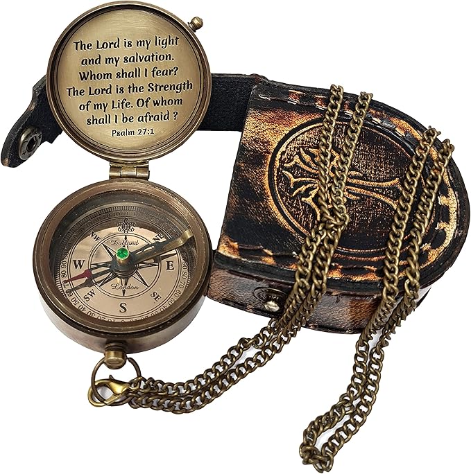 Brass Nautical - Brass Compass Engraved Gift for Son, Grandson, Daughter, Baptism, Confirmation Communion Godson Church Graduation Day