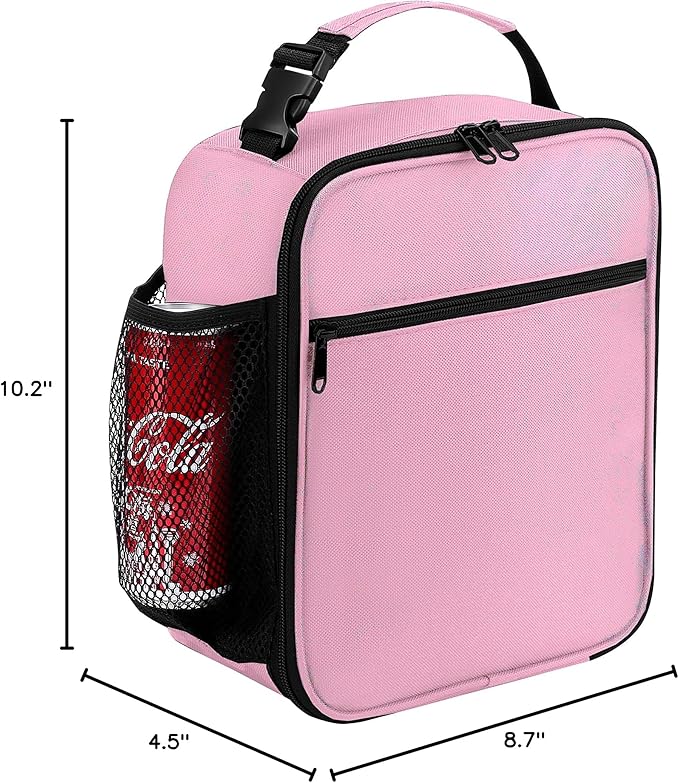 Lunch Box for Men - Reusable Lunch Bag Men Adult Women- Insulated Small LunchBox (Pink)