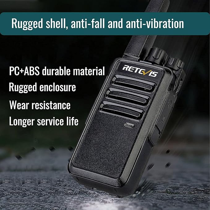 Retevis RT68 Walkie Talkies with Earpiece, Portable FRS Two-Way Radios Rechargeable, with 6 Way Multi Unit Charger, Hands Free, Long Range, Rugged 2 Way Radios 6 Pack for Adults School Church