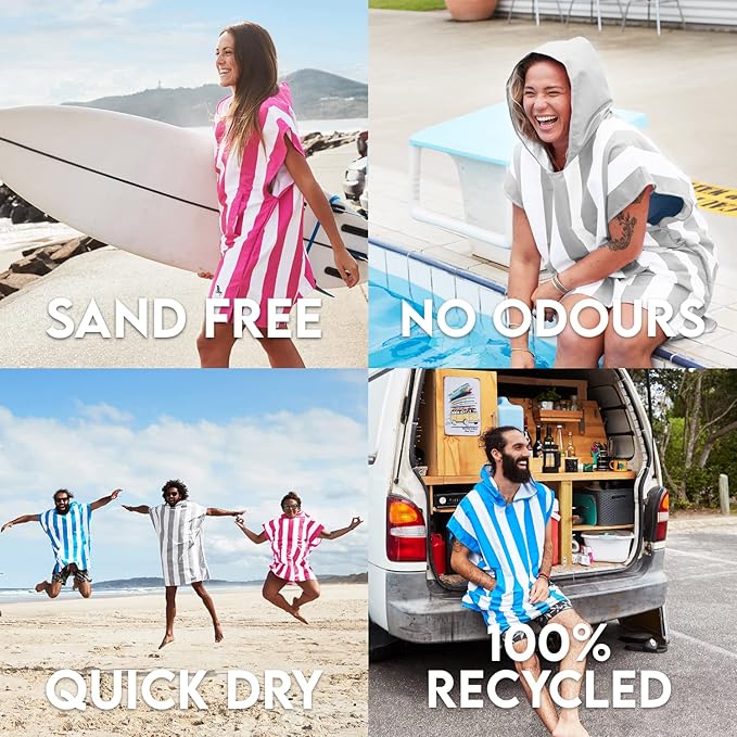Dock & Bay Adult Poncho - Hooded Towel with Deep Pockets, Changing Robe - Quick Dry - Compact, Lightweight - Includes Bag