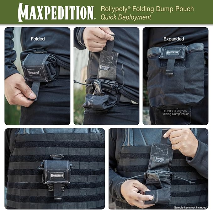 Maxpedition Rollypoly Folding Dump Pouch (Black) 9.4 inch