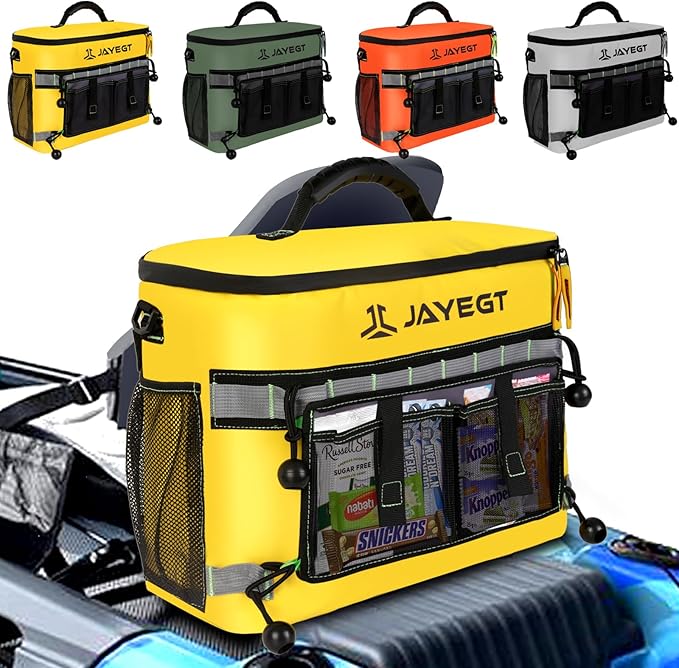 Kayak Cooler Behind Seat - Waterproof Cooler Bag Compatible with Lawn-Chair Seat Kayak,Kayak Accessories Camping Cooler, Portable Ice Chest for Fishing, Beach,Picnic, Trips