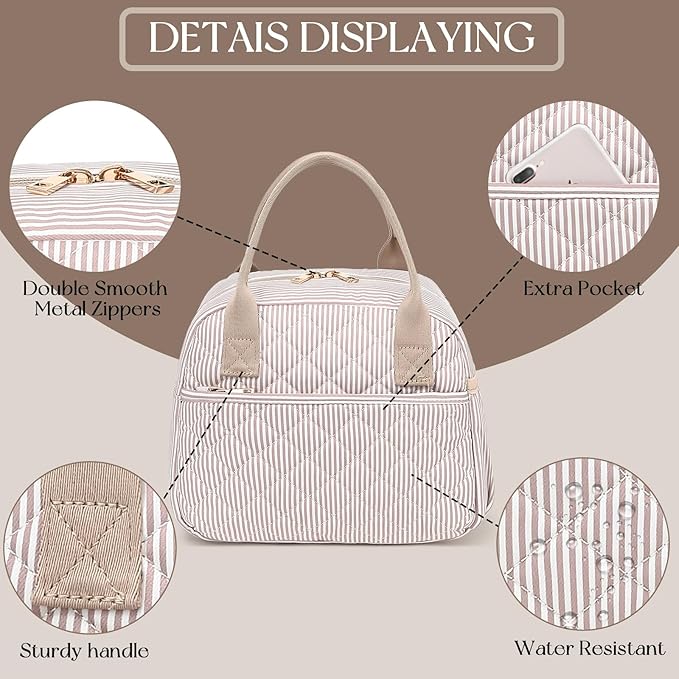 CAMTOP Lunch Box for Women Men Insulated Lunch Bag Lunch Tote Bag Leakproof Thermal Cooler Large Capacity for Travel Work School Picnic