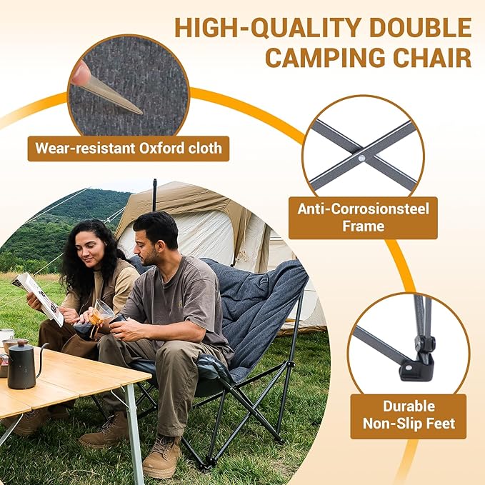 KingCamp Butterfly Chair, Oversized Thick Padded Comfy Camping Chairs Portable Folding Chair 400lbs Heavy Duty Seat with High Backrest & Carry Bag for Outdoor Indoor Patio Lawn Home Living Bed Room