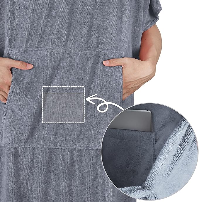 Catalonia Surf Poncho Changing Towel Robe for Adults Men Women, Water Absorbent Wetsuit Change Poncho for Surfing Swimming