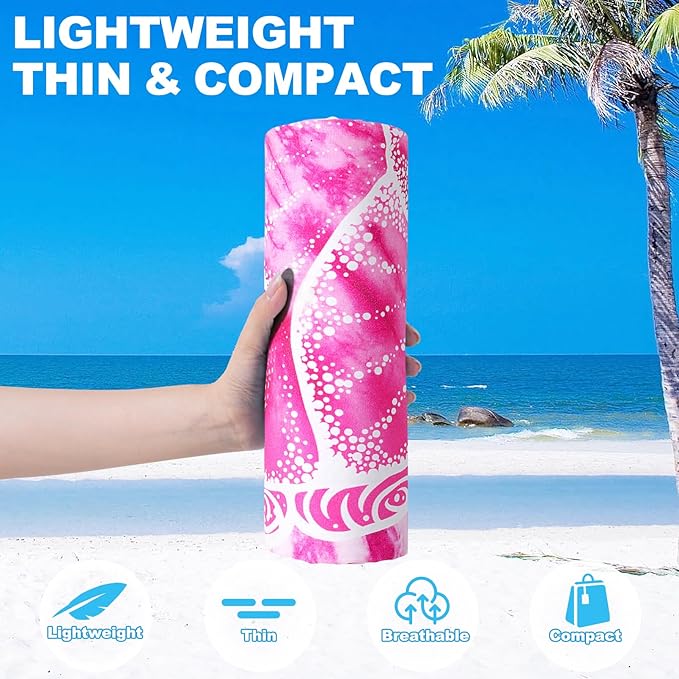 Genovega Microfiber Oversized Beach Towel Lightweight Thin Sandproof Compact Towels Women