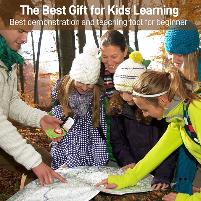 Sportneer Compass Hiking Survival Compass with Mirror Orienteering Compass Boy Scout Compass for Kids Gifts Hiking Camping Backpacking Map Navigation