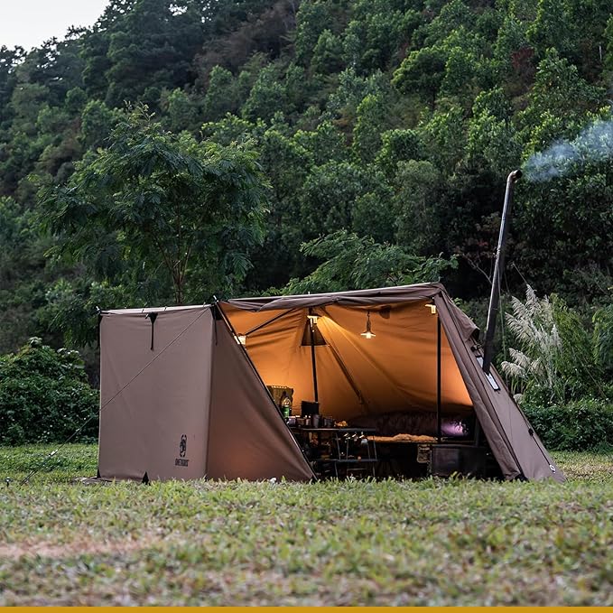OneTigris BULLBAT TC Canvas Camping Tarp, Survivalist Heavy Duty Terylene Cotton Wind Tarp Polycotton Sun Shelter, Outdoor Cooking Tarp, Tent Accessory Fabric