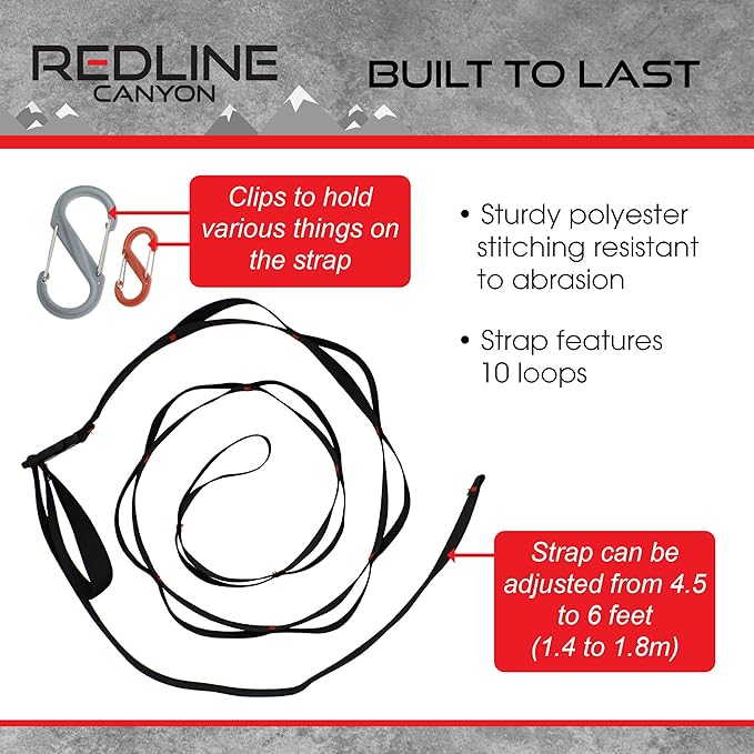 Tent Organizer Line Kit - 5ft Camping Clothesline Tent Gear Line and Camp Hanging Hooks for Camp Site Storage