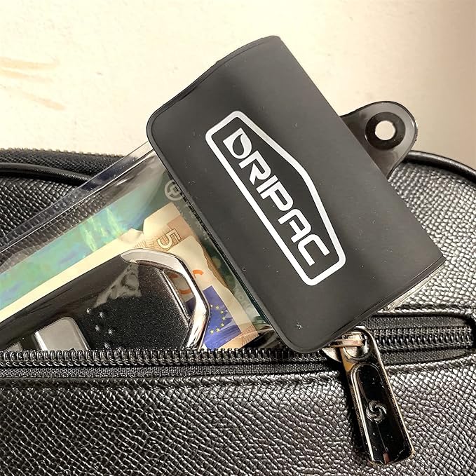 DRIPAC Waterproof Car Key FOB Case Waterproof Wallet Waterproof Holder Pouch For Key ID Badge Credit Card Money(Black+White)