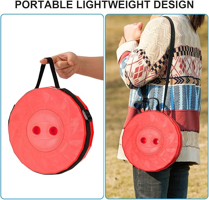 Upgraded Foldable Stool Thickened, Portable Collapsible Stool Retractable Stool for Fishing, Hiking, BBQ, Parties, Outdoor Activities (Red) (2)