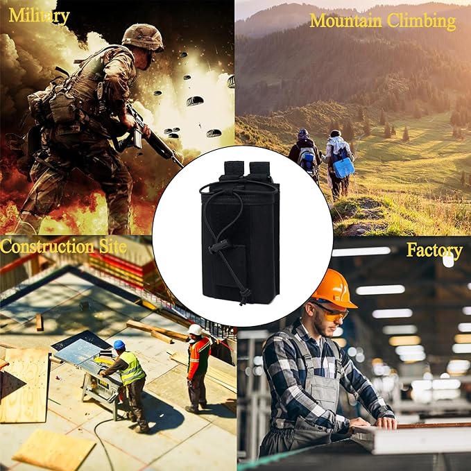 Radio Pouch - 1000D Tactical Molle Adjustable Two Way Radios Holder Bag Case for Walkie Talkies