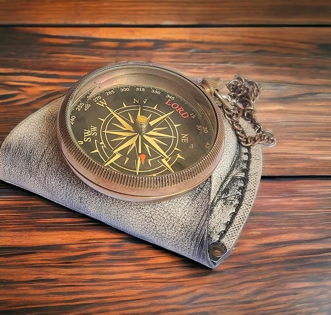 to My Son The Golden Compass for Hiking Backpacking- Orienteering Compass with Leather Carry Case, Chain & Engraved Slogan - Kids Compass for Map Reading Camping Hunting and Outdoor Activities