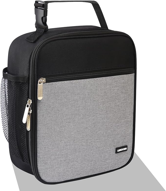 Lunch box Lunch bag for men women Insulated Lunchbox Lunch bags for Work Picnic Travel (Thicken grey)